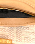 Vitello Seta Canvas FF Embroidered Mini Peekaboo Iconic Satchel Miele Scuro Poudre