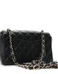 Lambskin Quilted Mini Rectangular Flap Black