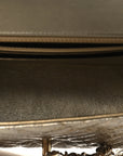 Metallic Crumpled Calfskin Chevron Quilted Mini Square Flap Gold