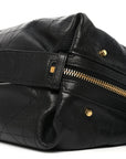 Shiny Grained Calfskin Macrocannage Medium D-Journey Bag Black