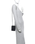 Caviar Quilted Small Vertical Coco Beauty Vanity Case With Chain Black