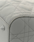 Ultra Matte Calfskin Cannage Medium Lady D1OR Grey Stone