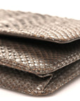 Snakeskin Wallet On Chain WOC Brown Silver