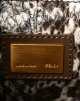 Vitello Morgan Snakeskin Medium Peekaboo Iconic Satchel Foresta