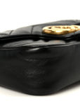Calfskin Matelasse Super Mini GG Marmont Shoulder Bag Black