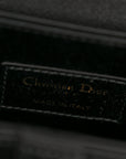 Satin Crystal Mini Saddle Bag Black