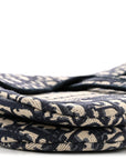 Oblique Embroidered Saddle Bag Blue