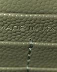 Grain De Poudre Matelasse Chevron Monogram Envelope Chain Wallet Light Sage