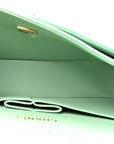 Caviar Quilted Small Double Flap Light Green