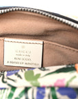 X KEN SCOTT Calfskin Matelasse Floral Print Mini GG Marmont Chain Shoulder Bag Ivory Pink