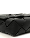 Grained Calfskin Intreccio Small Diago Crossbody Bag Black