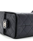 Metallic Caviar Quilted Mini CHNL 25 Handbag Dark Blue