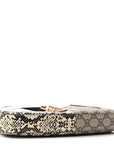 GG Supreme Monogram Snakeskin Small Jackie 1961 Hobo Beige Ebony