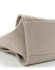 Mixed Fibers Calfskin Medium Deauville Tote Beige White