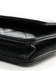 Caviar Quilted Wallet on Chain WOC Black