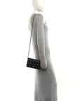Lambskin Quilted All About CHNL Charm Wallet On Chain WOC Black