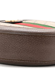 GG Supreme Monogram Web Mini Ophidia Round Shoulder Bag Brown