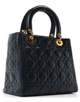 Lambskin Cannage Medium Lady D1OR Navy Blue