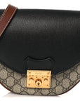 GG Supreme Monogram Calfskin Small Padlock Messenger Shoulder Bag Beige Black Cuir