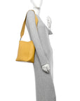Soft Grained Calfskin Small Sangle Bucket Bag Ocre