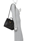 Nappa Intrecciato Medium Andiamo Shoulder Bag Fondant