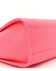 Mixed Fibers Calfskin Medium Deauville Tote Pink Orange