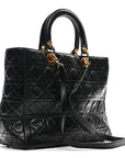 Lambskin Cannage Large Lady D1OR Black