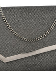 Glitter Fabric Erica Chain Clutch Anthracite