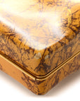 Spazzolato Calfskin Chain Clutch Gold Marble