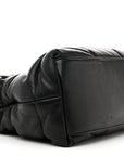 Lambskin Quilted Medium Loulou Puffer Monogram Chain Satchel Black