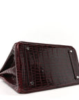 Shiny Porosus Crocodile Birkin 35 Bourgogne