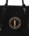 Linen Calfskin Rive Gauche Tote Black