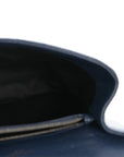 Sheepskin Matelasse Chevron Monogram Medium College Bag Navy