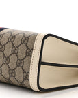 GG Supreme Monogram Textured Calfskin Web Small Ophidia Chain Shoulder Bag Beige Ebony Mystic White