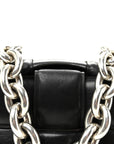 Lambskin Maxi Intreccio Padded Chain Cassette Crossbody Bag Black