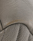 Sheepskin Matelasse Chevron Monogram Medium College Bag Granite