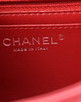 Caviar Quilted Mini Rectangular Flap Dark Red