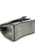 Strass Suede Hourglass Top Handle Bag XS Smoke Grey Crystal