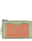 Soft Grained Calfskin Coin Card Holder Rosemary Tan