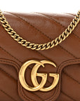Azalea Calfskin Matelasse Diagonal Super Mini GG Marmont Shoulder Bag Cuir