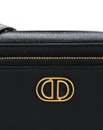 Grained Calfskin Caro Double Pouch Black