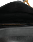 Grained Calfskin Saddle Bag With Strap Black