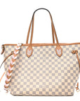 Damier Azur Braided Neverfull MM Orange