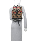 Overdyed Canvas Mega Check Heart Print Medium Chiltern Backpack Black