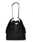 Caviar Quilted Medium CHNL 25 Handbag Black