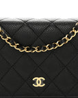 Caviar Quilted Wallet on Chain WOC Black