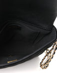 Velvet Quilted Crush On Chains Flap Bag Black