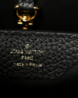 Taurillon Embellished Flower Handle Capucines BB Black