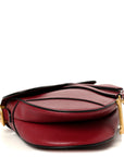 Grained Calfskin Saddle Bag Red