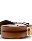 Grained Calfskin Saddle Bag With Strap Camello